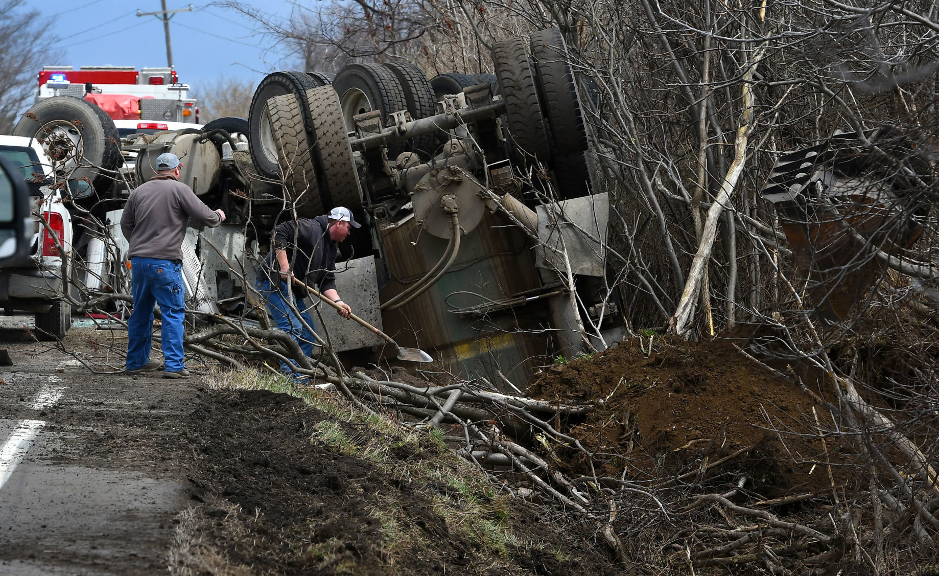 Manure Truck Rollover